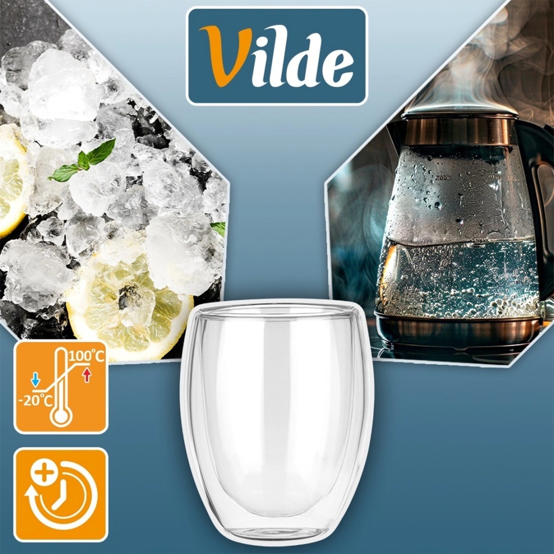 SZKLANKI TERMICZNE 2szt. 370ml Z PODWÓJNĄ SCIANKĄ DO KAWY HERBATY 139820